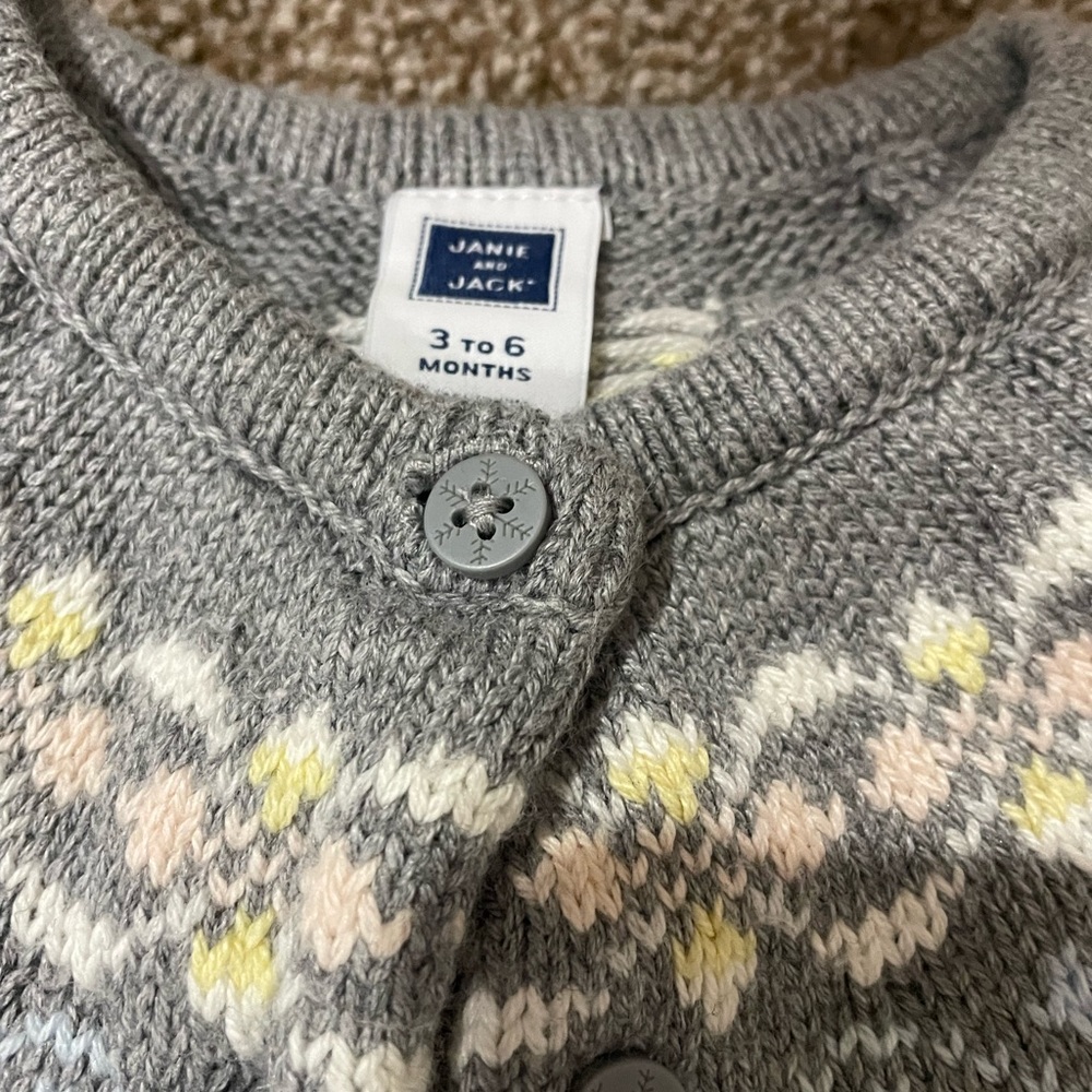 Like new Janie and Jack sweater. 3-6mth
